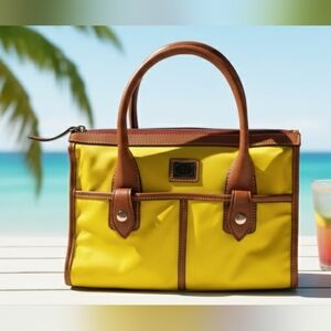 Dooney And Bourke Yellow and Brown Handbag